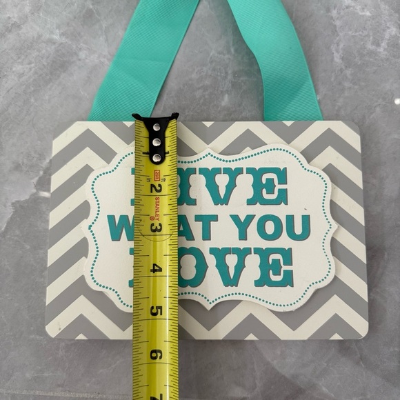 “Live What You Love” Wooden Chevron Ribbon Decorative Sign - Picture 12 of 12